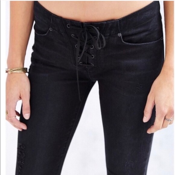 UO BDG Twig Lace-Up Low Rise Grazer Jean Black 29 - Picture 3 of 6